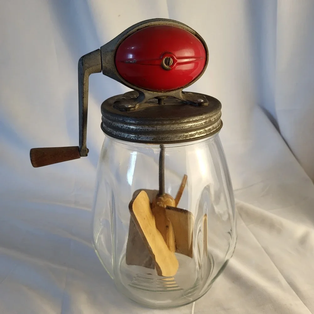 Dazey Red Football Butter Churn Original 4qt No 4 Made in St. Louis Mo USA